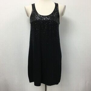 Spring + Mercer Women's Dress Medium Black Sweater Sequins Sleeveless